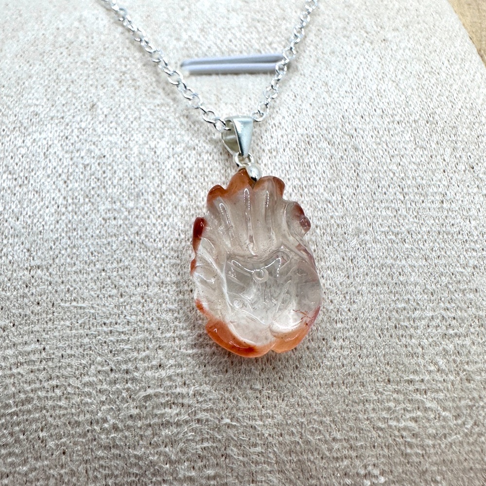 Fire quartz nine tail fox pendant s925